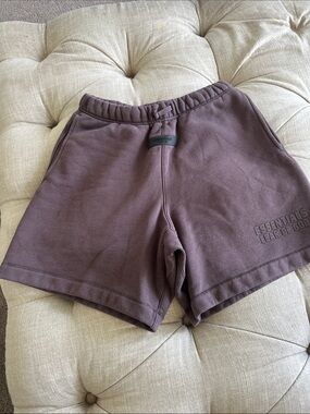 ESSENTIALS Men’s Brown Logo Athletic Shorts